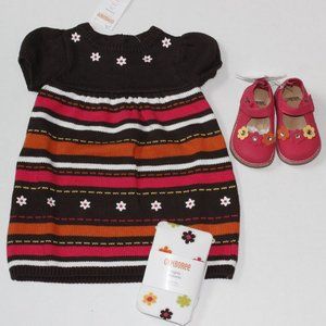NWT Gymboree 6-12M sweater dress tights 03 shoes outfit Fall for Autumn